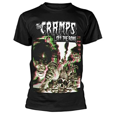 Image of The Cramps T Shirt Off Bone Mens Black Punk Rock Metal Tee
