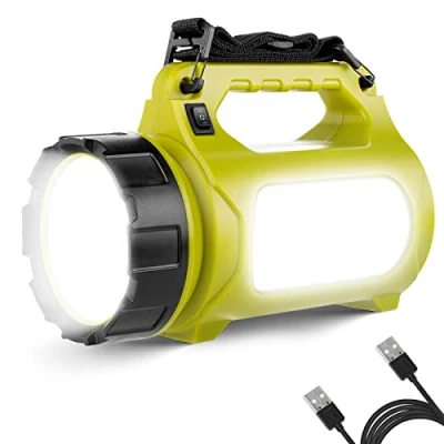 Image of LE Rechargeable Camping Lantern, 1000 Lumen Bright LED Torch Rechargeable, 5 Modes Outdoor Searchlight with 3600mAh Power Bank, Portable Work Light for Hiking, Fishing, Cuts, Emergency and More