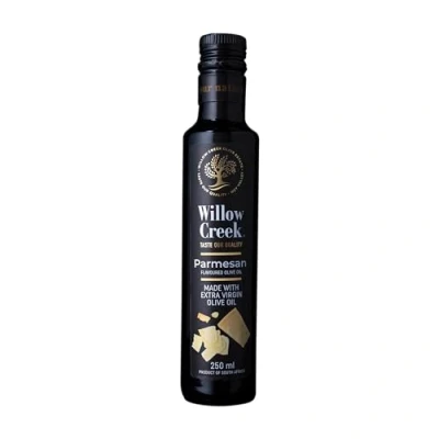 Image of Willow Creek 250ml Parmesan Flavoured Extra Virgin Olive Oil Award Winning Subtle Cheese Flavour Ideal with Salad, Pizza and Pasta Dishes EVOO