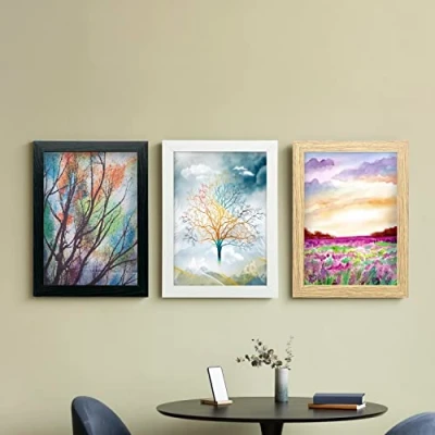 Image of A5 (210x148) mm Thin Photo Frame, Oak Wood Effect Poster/Picture Frames