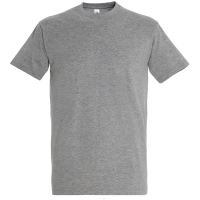 Image of SOLS Mens Imperial Heavyweight Short Sleeve T Shirt (Grey Marl) Cotton Size X Large