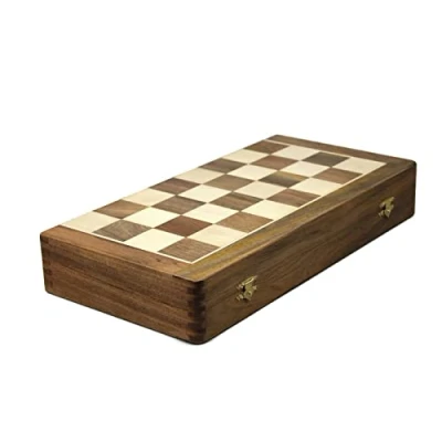 Image of Solid Wood Chess Set Sheesham Foldable 16 Inch