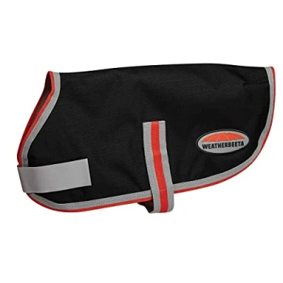 Image of WeatherBeeta ComFiTec 1200D Therapy Tec Dog Coat, Black/Silver/Red, 30cm