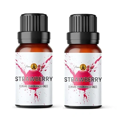 Image of Aroma Energy Strawberry Fragrance Oil 20ml (2 x 10ml) Highly Scented for Making Candle, Soap, Wax Melt, Diffuser etc