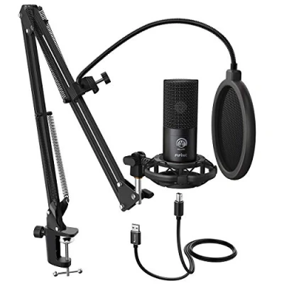 Image of FIFINE Studio Condenser USB Microphone Computer PC Kit with Adjustable Boom Arm Stand Shock Mount for Instruments Voice Overs Recording Podcasting YouTube Vocal Gaming Streaming T669