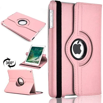 Image of 360 Rotate Case For iPad Mini 1, 2 &amp; 3 Leather Stand Folio Cover (Baby Pink)