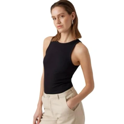 Image of VERO MODA Women&#039;s Vmroma S/L Rib Top JRS Noos, Black, Large