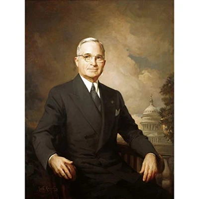 Image of Kempton Portrait President Harry Truman USA Painting Large Print Poster Wall Art Decor Picture
