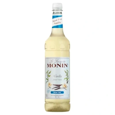 Image of MONIN Premium Vanilla Sugar Free Syrup 1L for Coffee and Cocktails. Vegan Friendly, Allergen Free, 100% Natural Flavours Colourings.