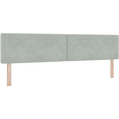 Image of vidaXL Box Spring Bed with Mattress Black 100x200 cm Velvet Light grey