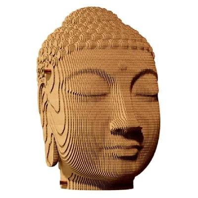 Image of CARTONIC 3D Puzzle Set Buddha Cardboard The Turns into a Figure in Relief All Ages 79 Piece Jigsaw