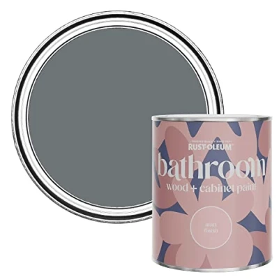 Image of Rust Oleum GREY Moisture Resistant Bathroom Wood and Cabinet Paint in Matt Finish MARINE 750ML