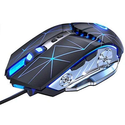 Image of Tioamy Gaming Mouse Wired USB External Mice RGB Multi Colour Silent Mechanical Game with Light 3200 dpi 7 Buttons for Computer Desktop Laptop PC MAC