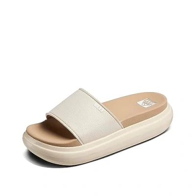 Image of Reef Cushion Bondi BAY Heeled mules, Women&#039;s, Size: 4, Vintage/oasis Synthetics