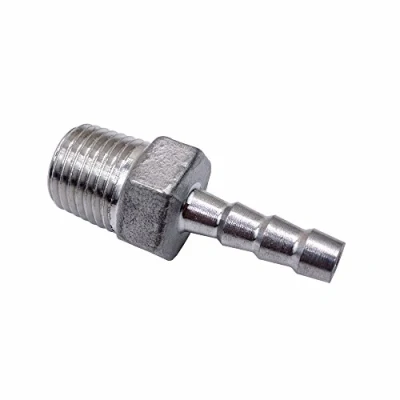 Image of Hose Barb Stainless Steel SS304 Male Thread Coupling Fitting Connector BSP for Many Different Pipes 1/8 1/2 (1/4 x 8mm)