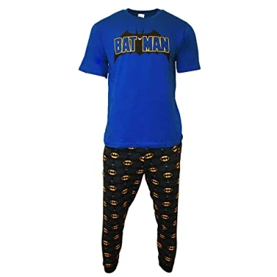 Image of Mens/Boys Official Character Batman Pyjama Set/Pyjamas Size Large