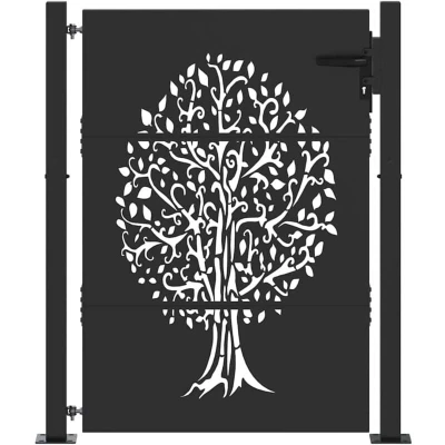 Image of vidaXL Garden Gate Other Black 105 x 150 cm Powder coated steel