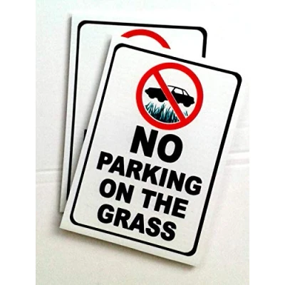 Image of NO PARKING ON THE GRASS CORREX SIGN A4 A3 A2 WEATHERPROOF FADEPROOF (A5x2pack)