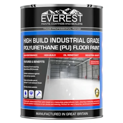 Image of Everest Trade Industrial Concrete Floor Paint High Build Polyurethane Resin Based (Light Grey, 5 Litre)