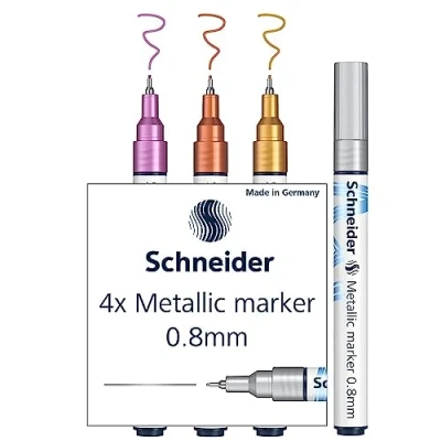 Image of Schneider Paint It 010 Metallic Marker 0.8mm Set 1 4 Assorted Colours