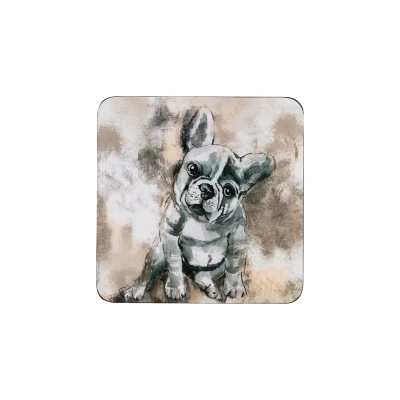 Image of Denby Set Of 6 French Bull Dog Coasters