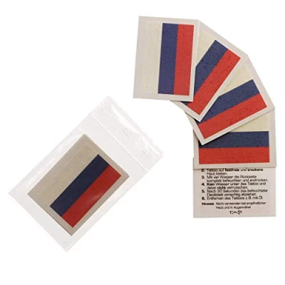 Image of 10 x Russia Flag Tattoo Fan Set European Championship 2021 Temporary Body (10)