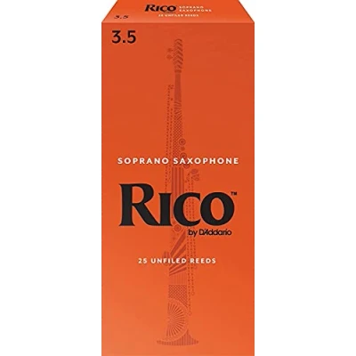 Image of D’Addario Woodwinds Rico Soprano Sax Reeds Saxophone Crafted for Beginners, Students, Educators Strength 3.5, Pack of 25