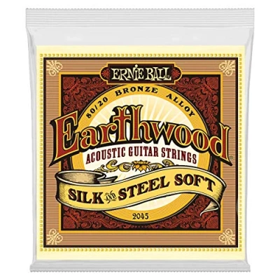 Image of Ernie Ball Earthwood Silk and Steel Soft 80/20 Bronze Acoustic Guitar Strings 11 52 Gauge