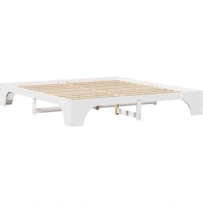 Image of vidaXL Bed Frame White Solid Wood 180 x 200 cm Rectangular
