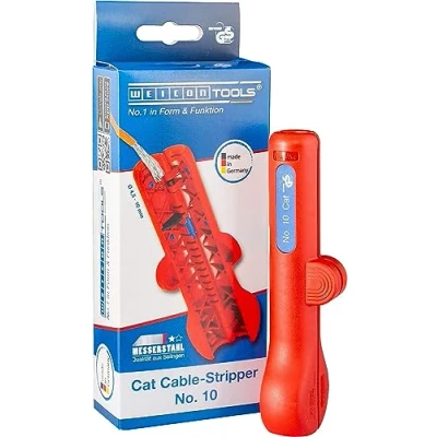 Image of WEICON Cable stripper No.10 Network Stripper, High quality practical for data Cables Cat 5, 6 and 7, Red, 0, 069Kg