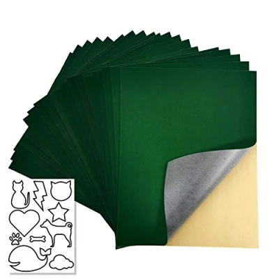 Image of HS.DK 20 Pcs Self Adhesive Velvet Sheet, Flannel Fabric for Jewelry Box Lint Lining ((Emerald)