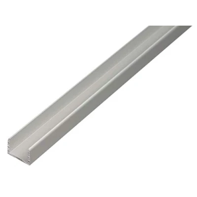 Image of Alberts 030623 U Profile Self Clamping Anodised Aluminium, Silver, 1000 x 15.9 15 mm