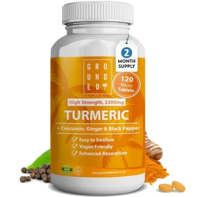 Image of Pure Turmeric Tablets 1,600mg with Organic Black Pepper Extract 6 Month Supply, 180 High Strength Herbal Curcumin Complex Supplement Natural Anti Inflammatory &amp; Antioxidants Vegan, UK