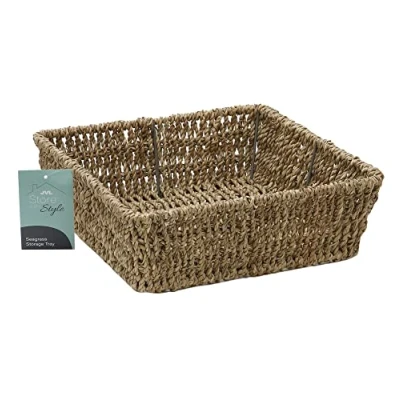 Image of JVL Seagrass Square Storage Tray