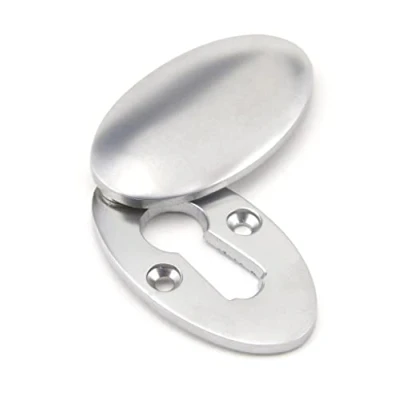 Image of From The Anvil Satin Chrome Oval Escutcheon &amp; Cover