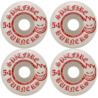 Image of Spitfire Skateboard Wheels Burners 54 mm 99A White/Red