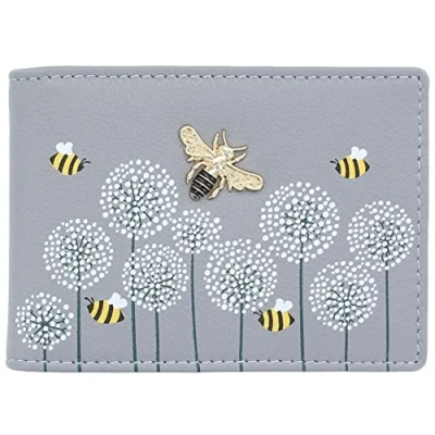 Image of Mala Leather Moonflower Collection Travel/Card Holder RFID Blocking 660_56 Grey