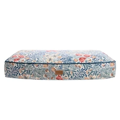 Image of Rosewood x Morris &amp; Co. Bower Berry Mattress for Dogs, Medium Dog Bed, Blue, Thickly Padded, Non Slip Base, Washable, Luxury William Print