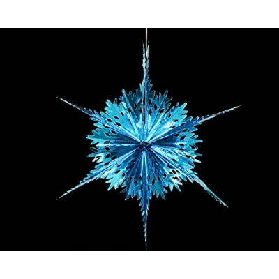 Image of Simply Products Foil Garland Long Star Christmas Hanging Decoration Wall Ceiling Xmas Deco (Turquoise)