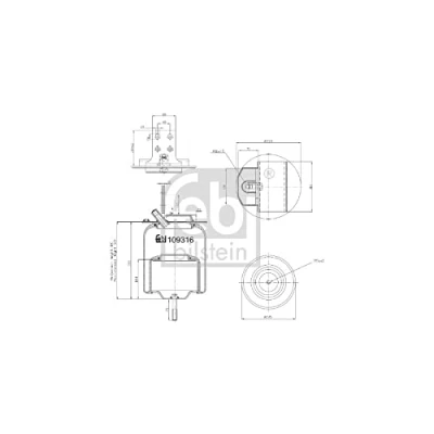 Image of 0002997991, 002997991, 0098490464, 02997991, 098490464 Boot, air suspension FEBI BILSTEIN 109316 Rear Axle