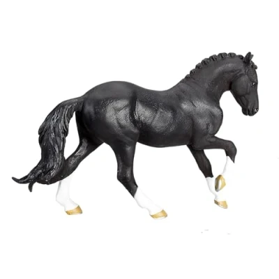 Image of MOJO Hanoverian Black Horse Farm Animal Model Toy Figure