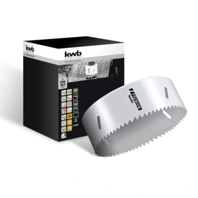Image of kwb HSS bi metal hole saw Ø 121 mm, 8% cobalt alloy with progressive vario toothing and high precision for versatile use