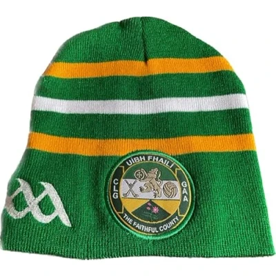 Image of OFFALY Official GAA Ireland County Retro Style Beanie hat Very Rare Limited Stock Green