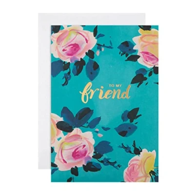 Image of Hallmark Birthday Card for Friend Elegant Floral &#039;good mail&#039; Design