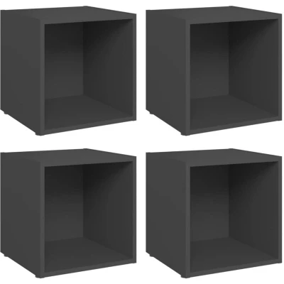Image of vidaXL TV Cabinets 4 pcs Grey 37x35x37 cm Engineered Wood