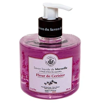 Image of Maison du Savon de Marseille French Liquid Soap made with Organic Olive Oil Cherry Blossom Fragrance 330 ml Hand Wash