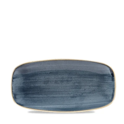 Image of 6x Churchill Stonecast Blueberry Chefs Oblong Plate 13 7/8 x 7 3/8&quot;