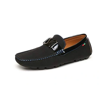 Image of Mens Designer Slip On Italian Shoes Black
