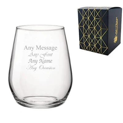 Image of Personalised Engraved 380ml Infinity Whisky Tumbler Gift Box Wedding Birthday Christmas