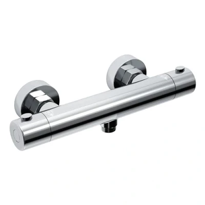 Image of JOHO Thermostatic Shower Mixer Tap with Thermostat, 38 C Safety Button, Chrome Round